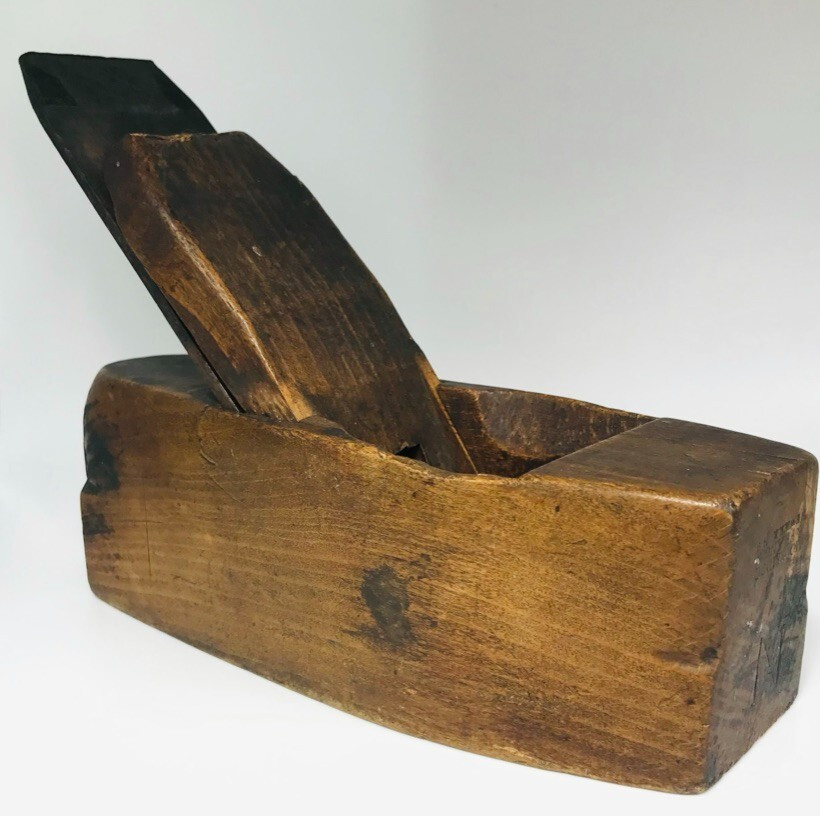 Antique Sheffield Mockridge & Francis Newark NJ Coffin Plane Primitive USA Wood