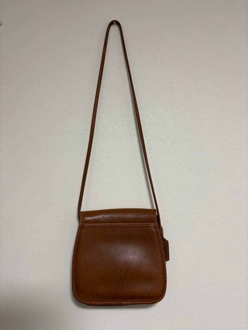 Old Coach Vintage Shoulder Bag Leather Camel Used 80s USA Quality