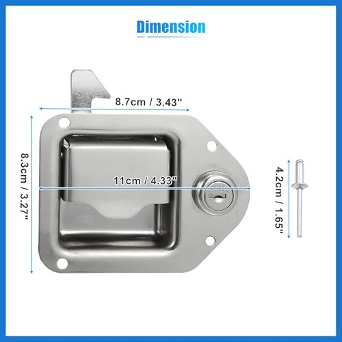 Truck Tool Box Latch w/ 2 Key Stainless Steel Truck Toolbox Lock Replacement