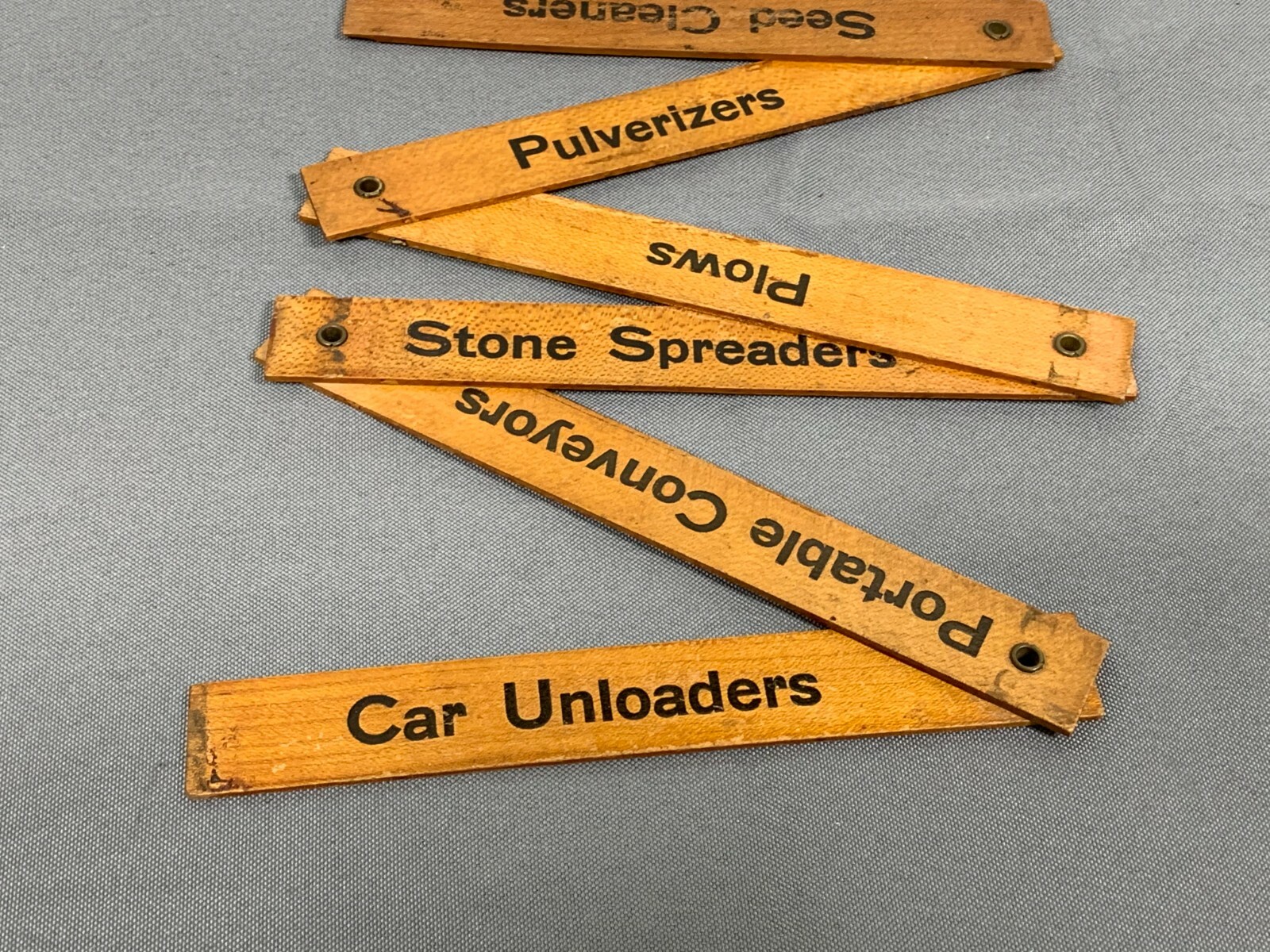 FOLDING RULE Wooden Ruler Double Sided BURCH Plow Works Crestline Ohio