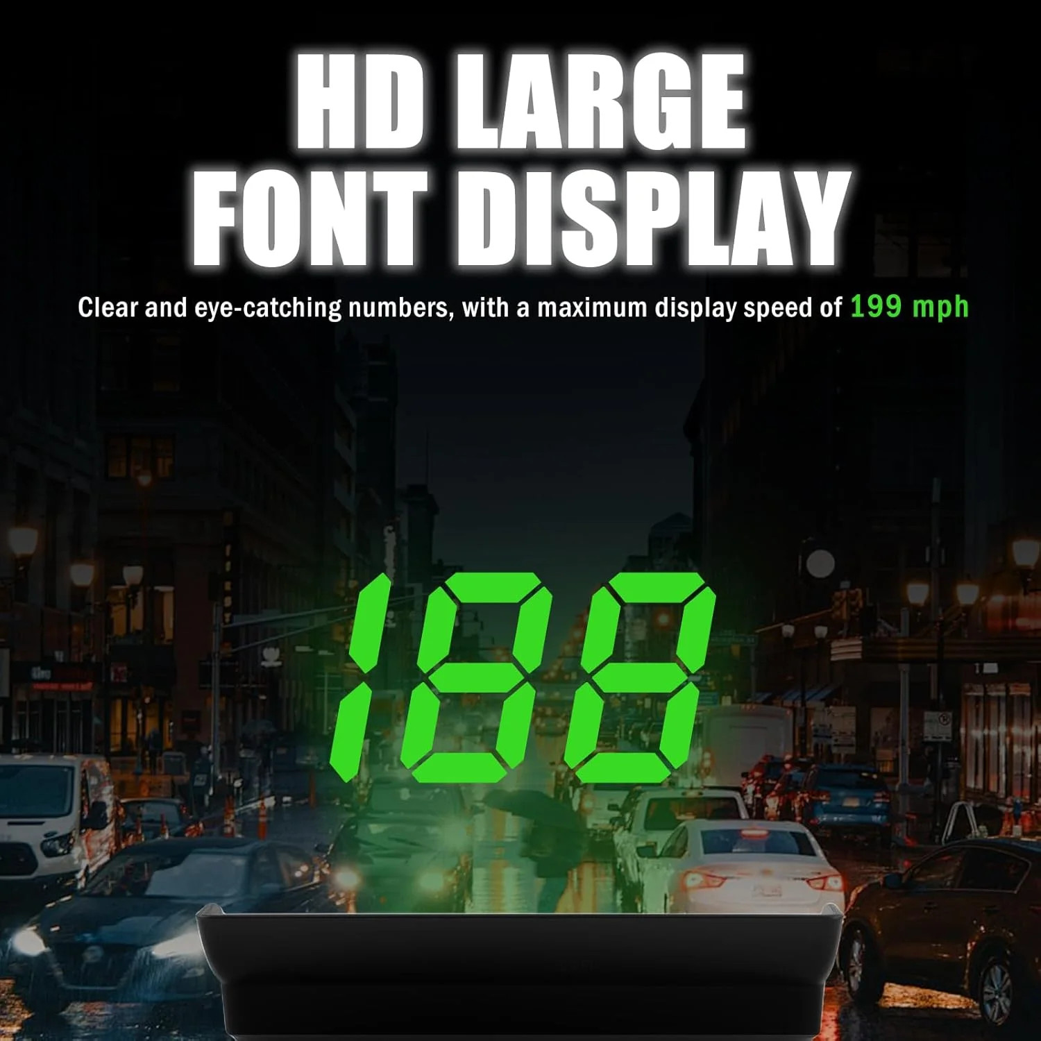 Heads up Display for Cars, USB Plug Digital GPS HUD Speedometer with HD Large Fo