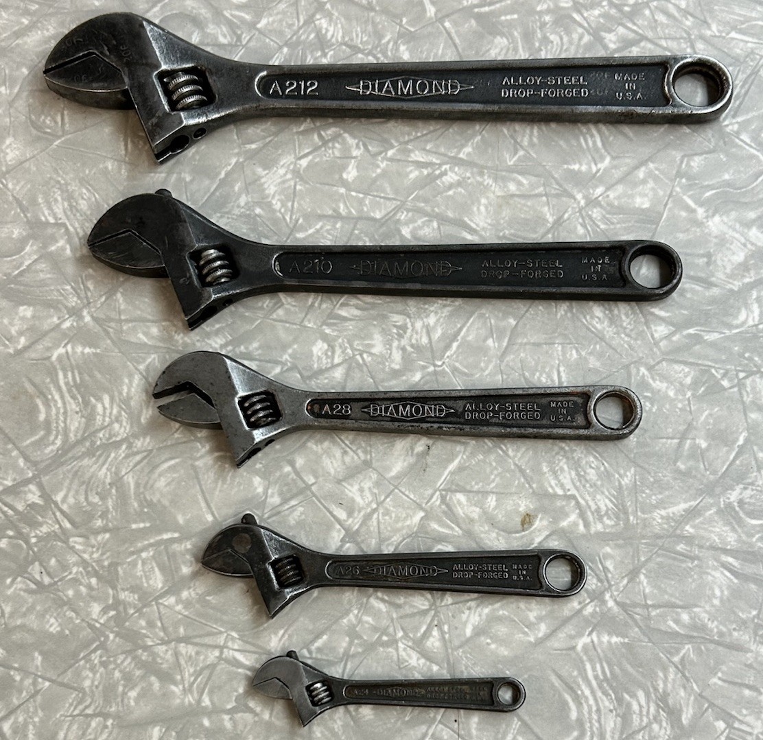 vintage diamond adjustable wrenches A2’s