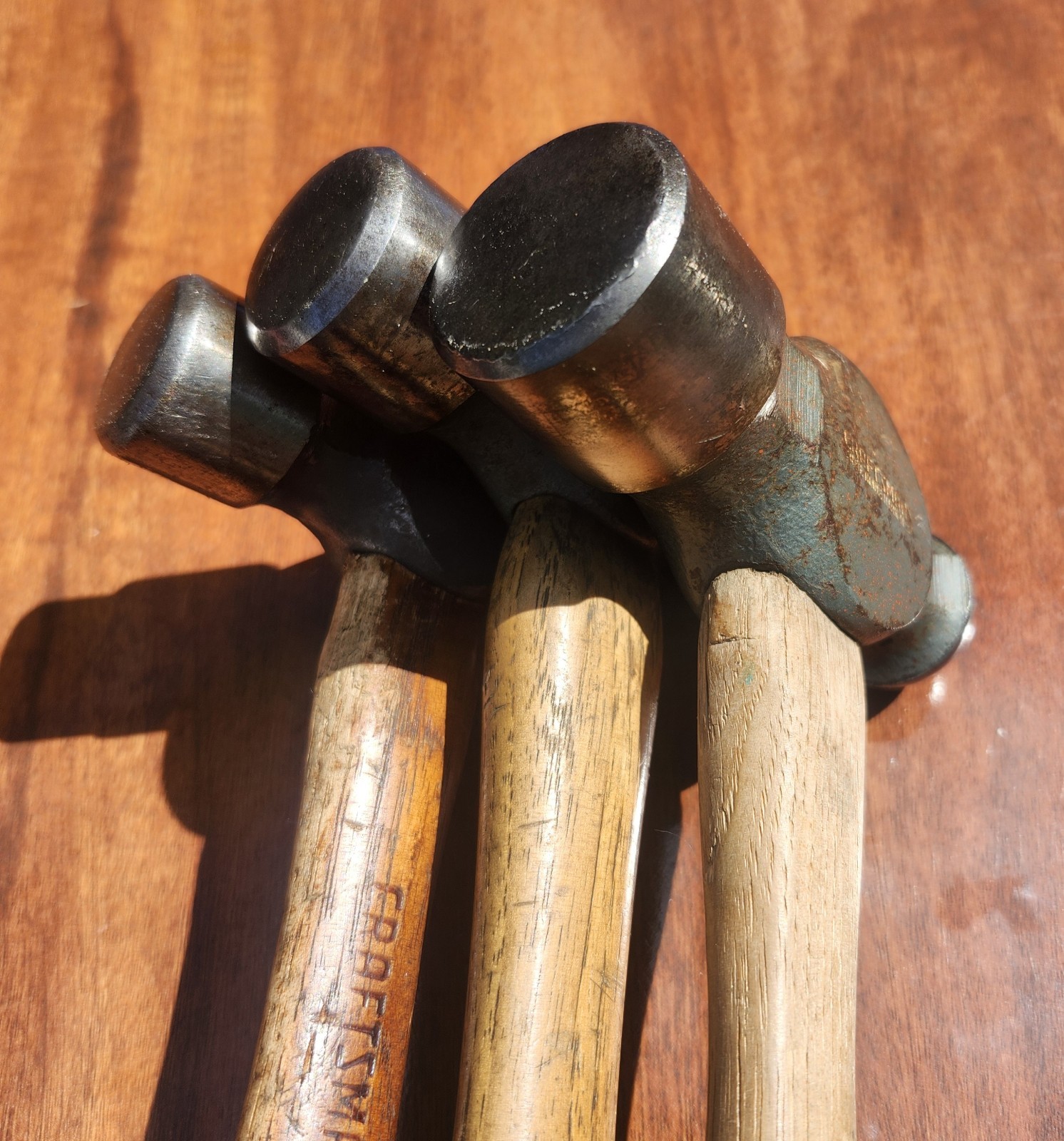 Vintage Craftsman USA Lot Of 3 Ball Peen Hammers 16oz 24oz 32oz Pre-0wned