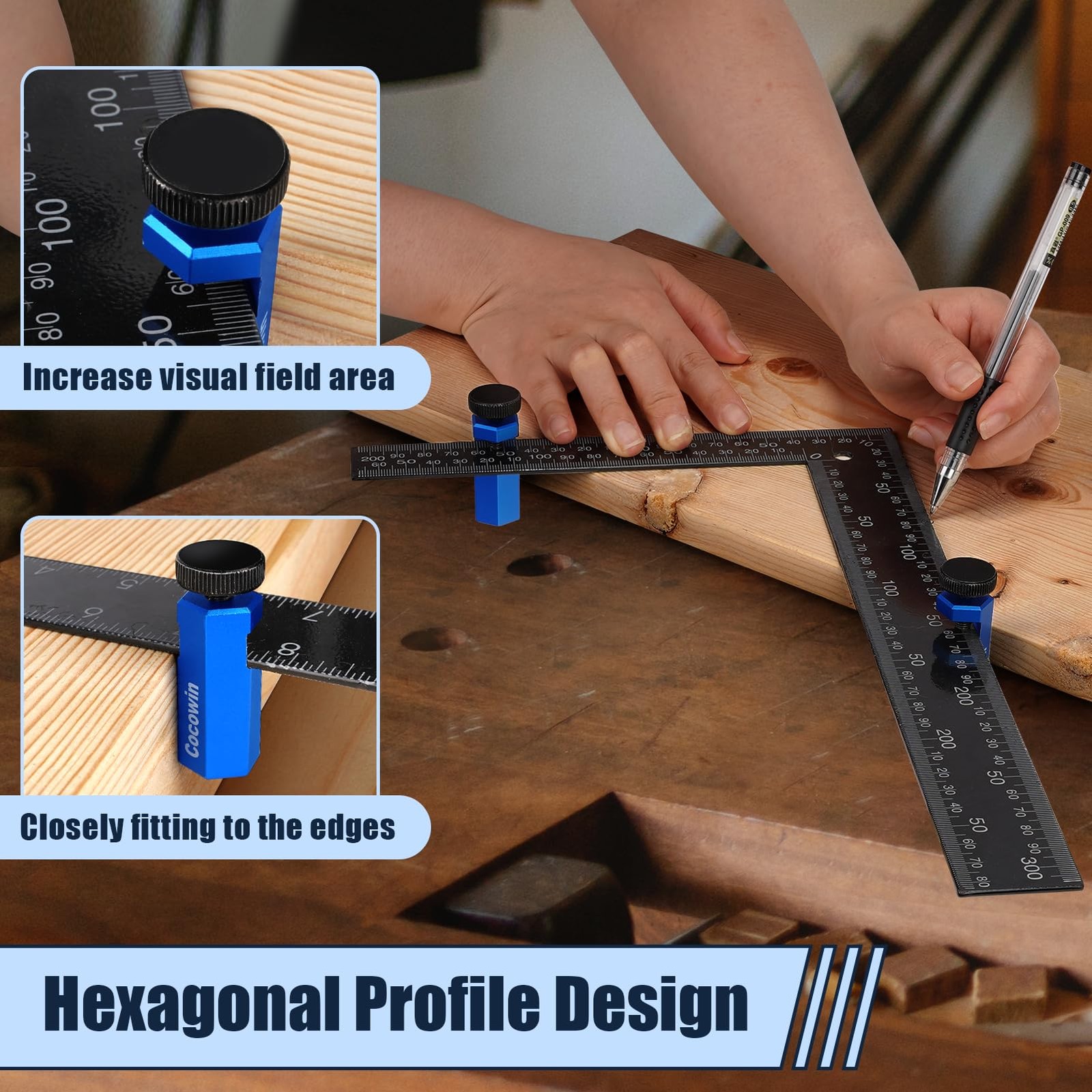 Tall Stair Gauges for Framing Square with Holder and Carabiner Stair guages K…