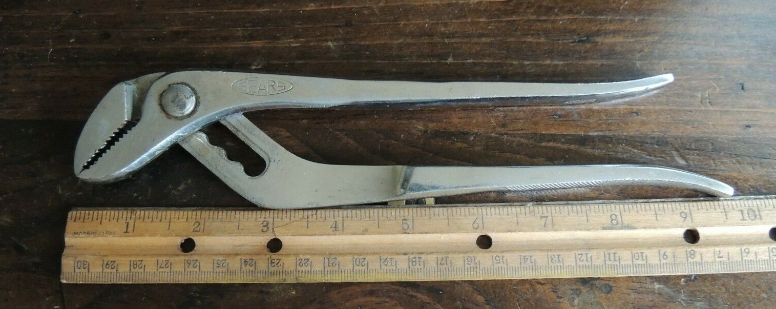 Vintage 9-1/2″ SEARS Water Pump Pliers, 5-POSITION, JAPAN BF (Daido, HOZAN ??)