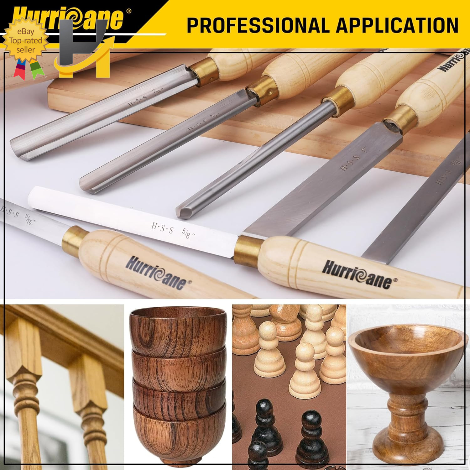 8Pc Wood Lathe Chisel Set with Wooden Box HSS Wood Turning Tools for Woodworking
