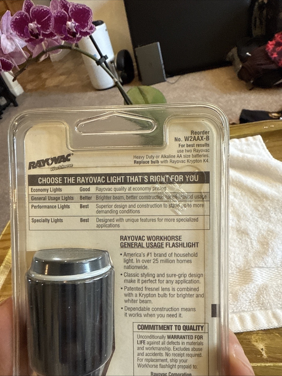 RayOVac Workhorse Flashlight Sealed Brand New W2AAX-B Vintage