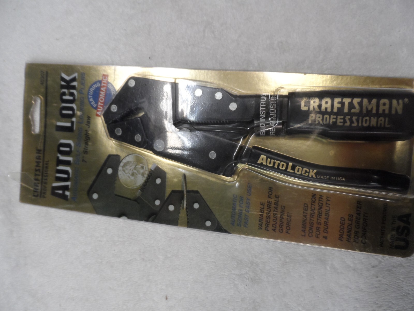 Craftsman Professional Auto Locking Pliers 7″ Straight USA NIP – Part # 45307