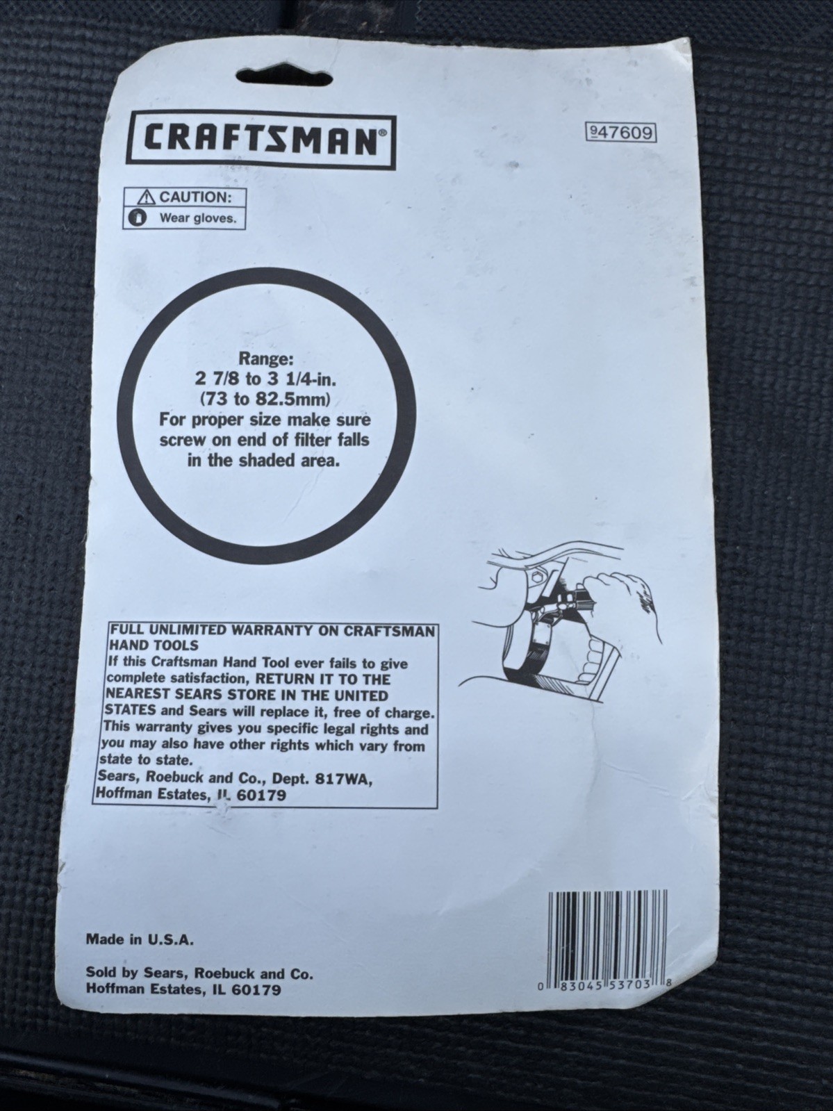 Sears Craftsman USA Nos Swivel Grip Oil Filter Wrench 47609 Small Spin On Filter