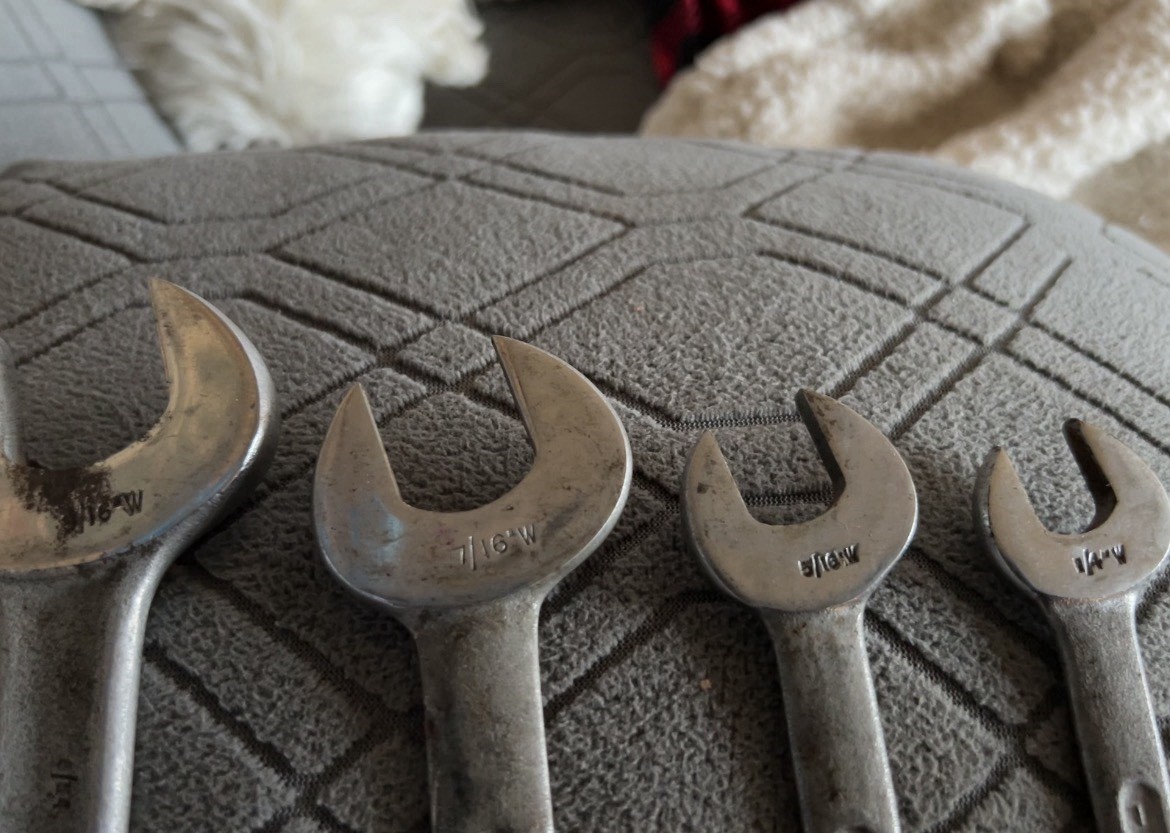 Vintage Garringtons Spanners Lot (4) Merlin & Magpie Open Ended Whitworth Wrench