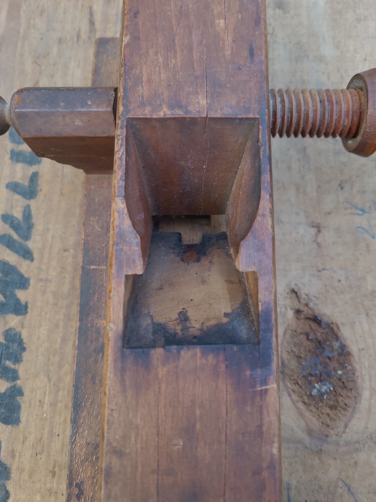 Antique A Howland & Co Auburn NY Wood Screw Arm Plow Plane Parts Display Only