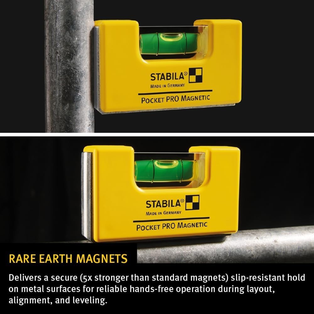Magnetic Pocket Level PRO – Lightweight Design with Quick-Read Bubble Vials
