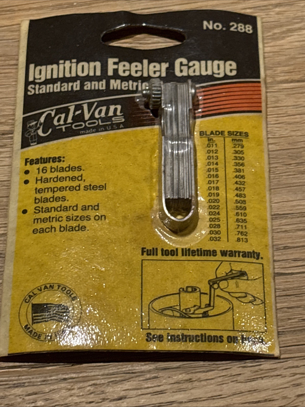 New Old Stock Cal Van 288 Ignition Feeler Gauge Set. Standard And Metric. USA .