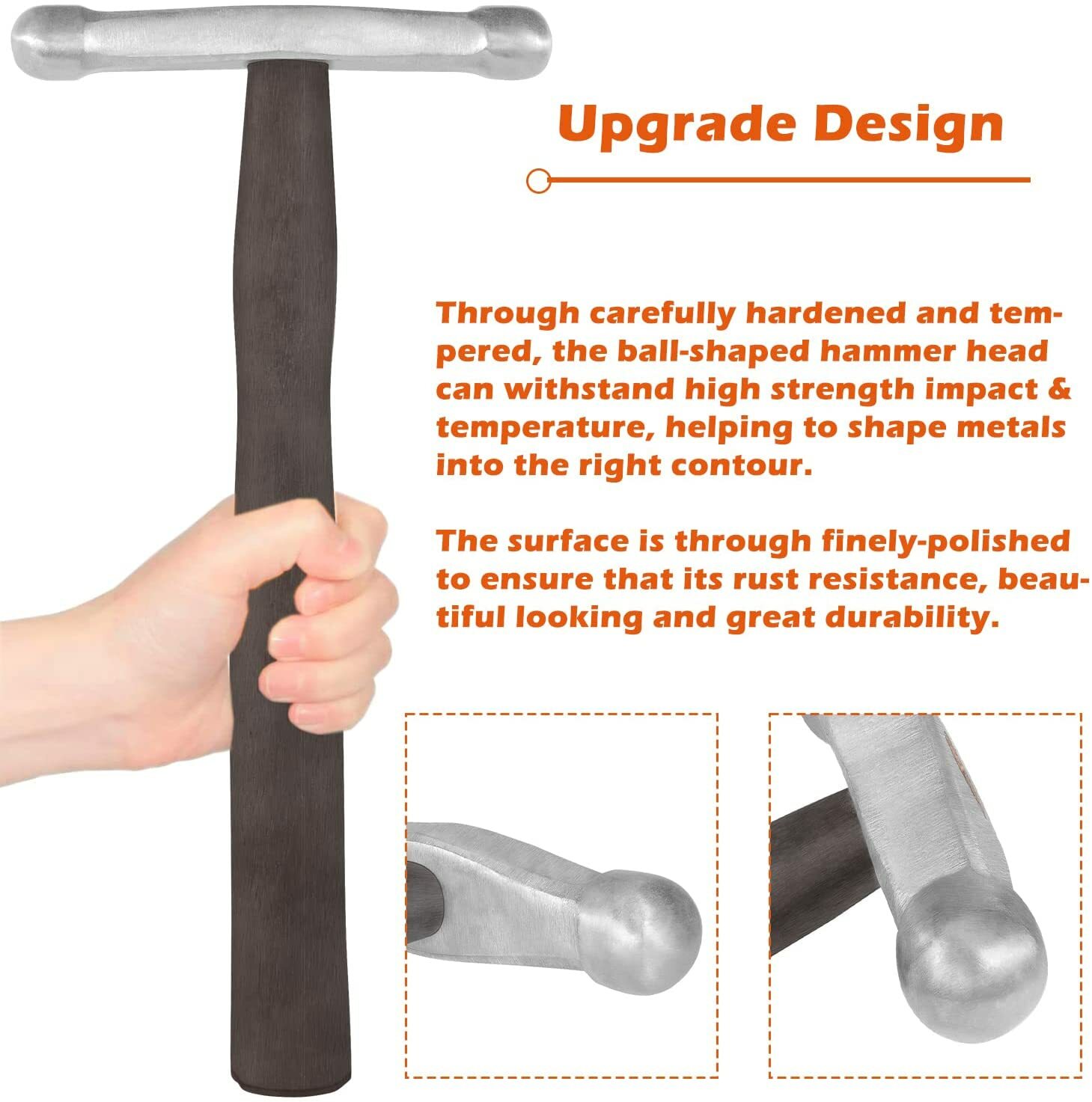 Upgraded Jewelry Blacksmith Anvil Vintage Hammer, Ball Peen Hammer Mint Doming