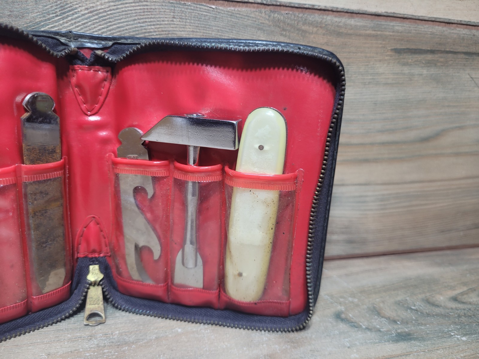 Vintage Barlow Stainless Steel 6 Piece Tool Kit Japan Storage w/ Pouch