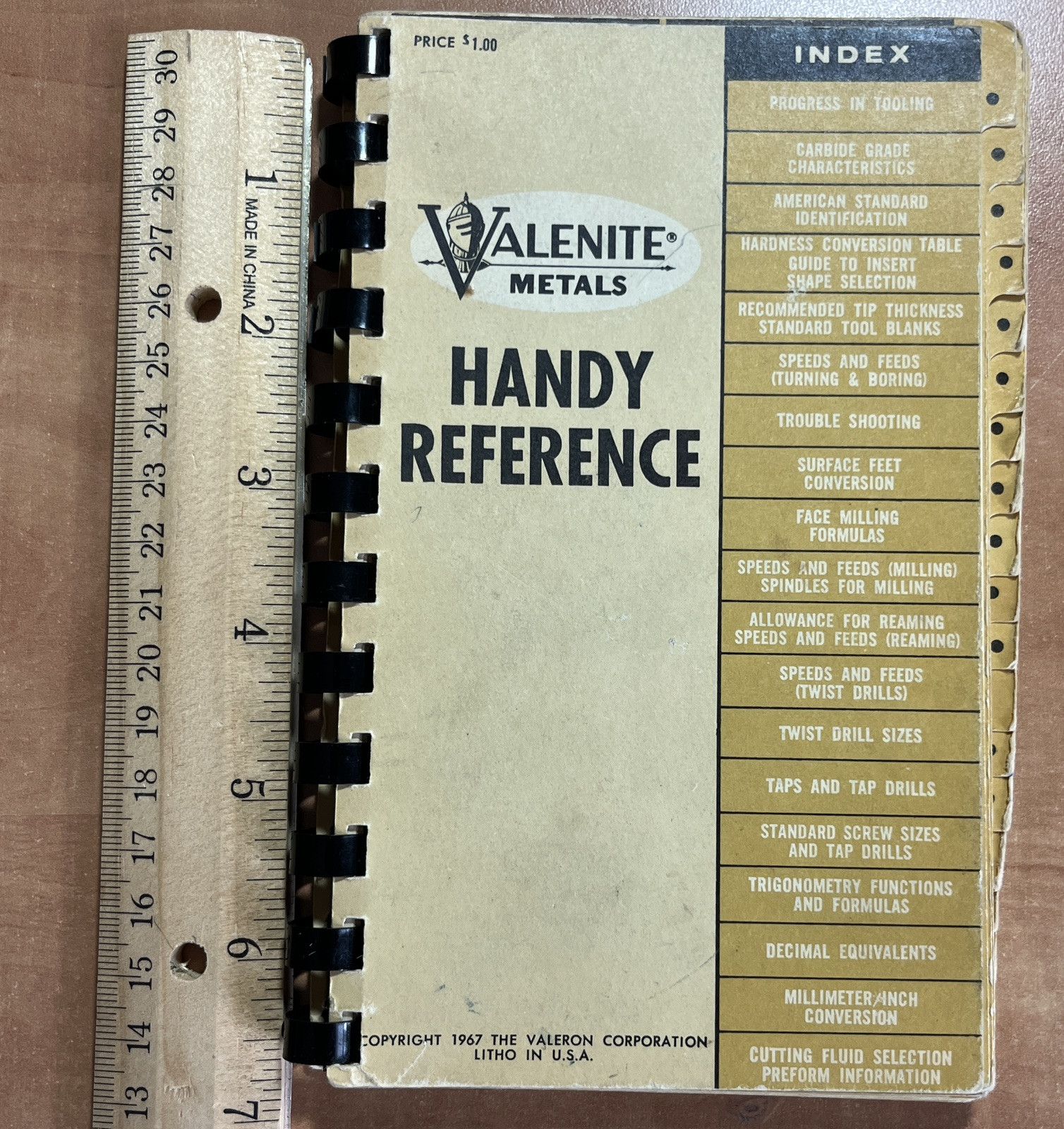 Valenite Metals Handy Reference Booklet 1967 Royal Oak MI
