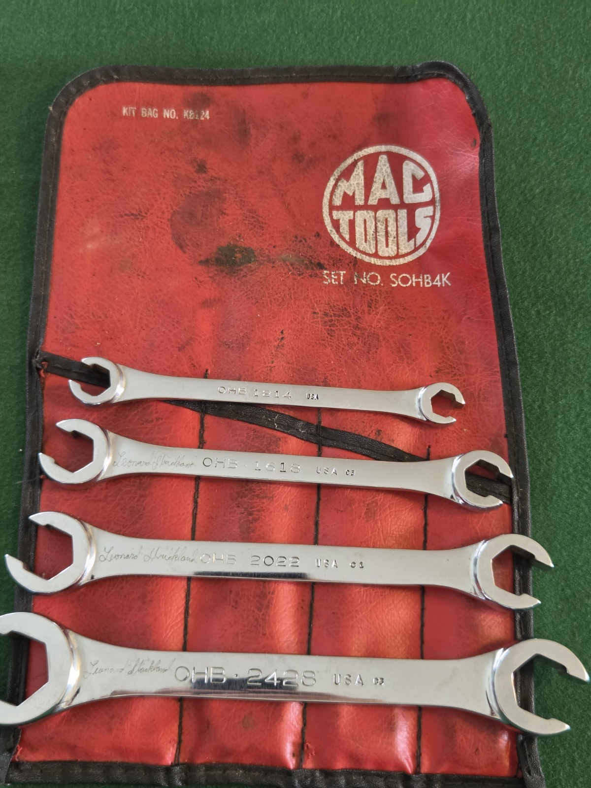 VINTAGE MAC TOOLS No.SOHB4K FLARE NUT WRENCH SET MADE IN USA