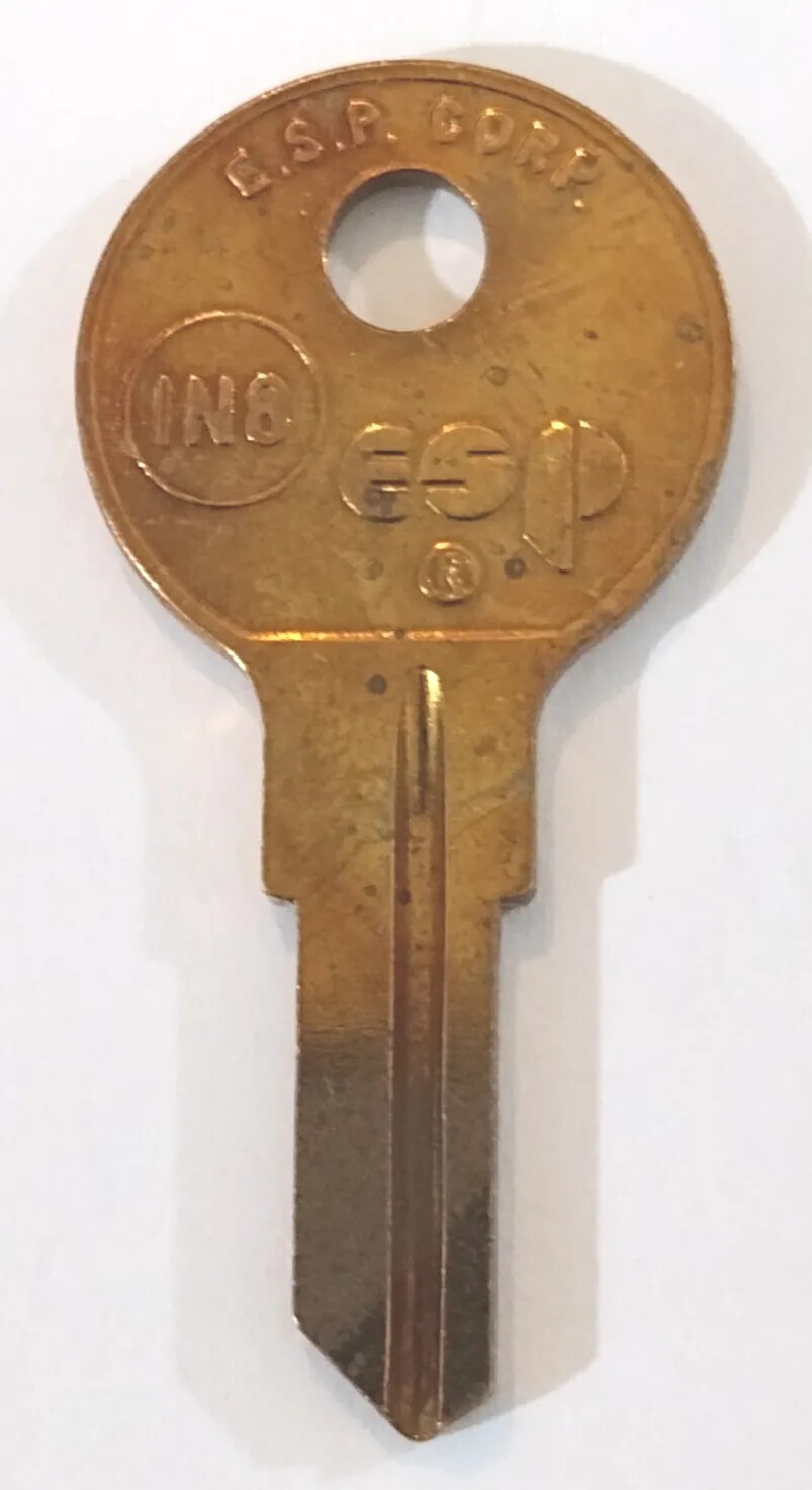 Blank Key esp Corp IN8 Appx 1-5/8″ Uncut New Old Stock
