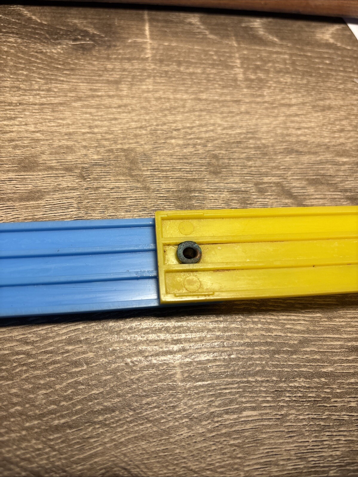 Vintage Wooden Ruler Westcott Foldable Woolworth’s 35″ Blue White Yellow B9