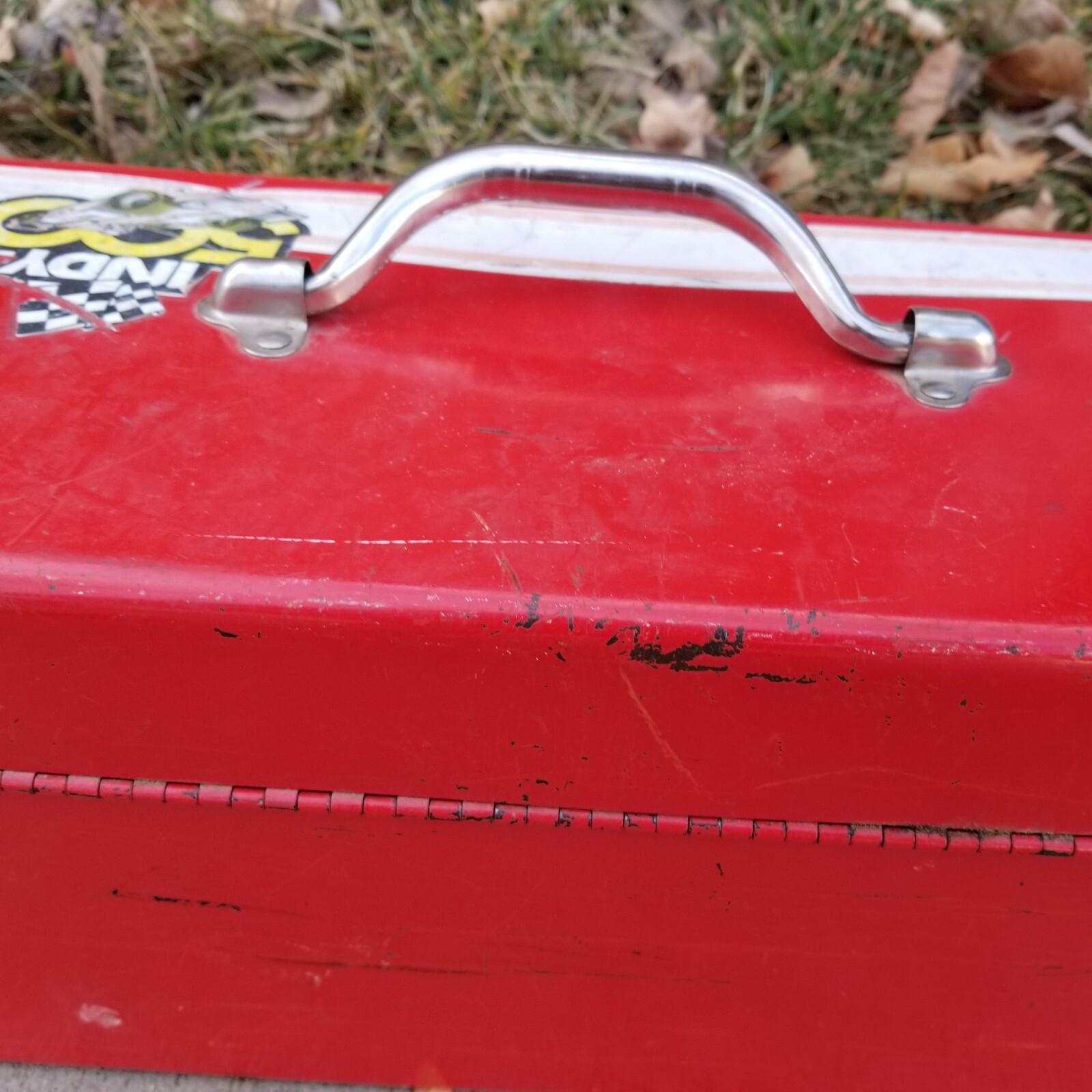 Vintage Vermont American Tool Box Red Metal 19″ Indy 500