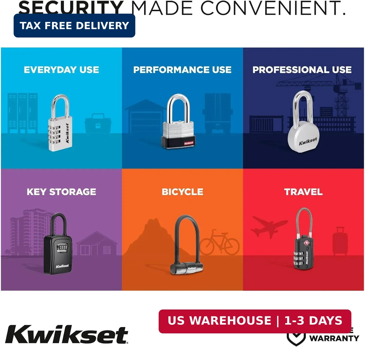 Kwikset Brass Padlock with Hardened Steel Shackle, Indoor Outdoor Cabinet and St