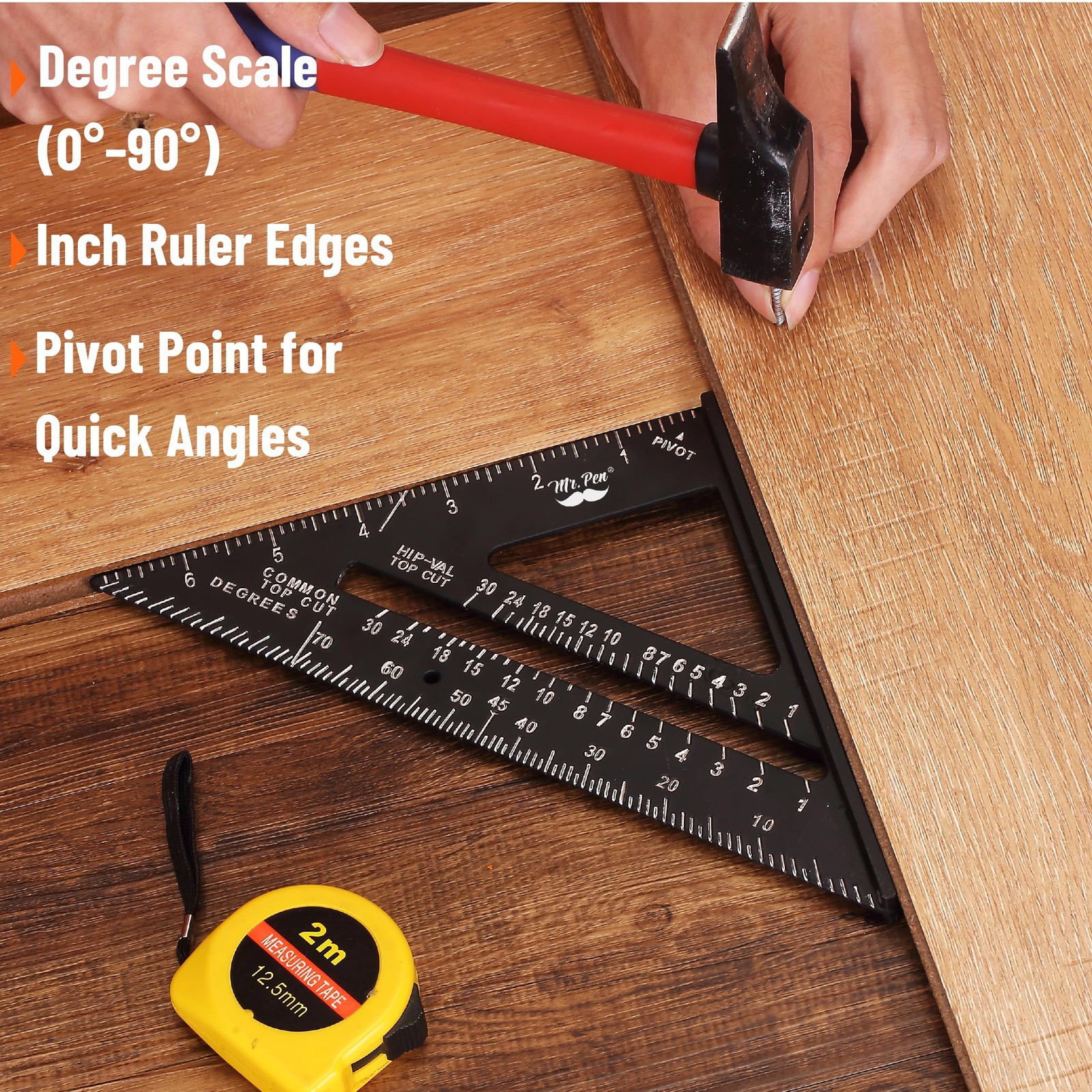 Mr. Pen- Metal Square Ruler, 7 Inch, Aluminum Rafter Square | Carpenters Squa…