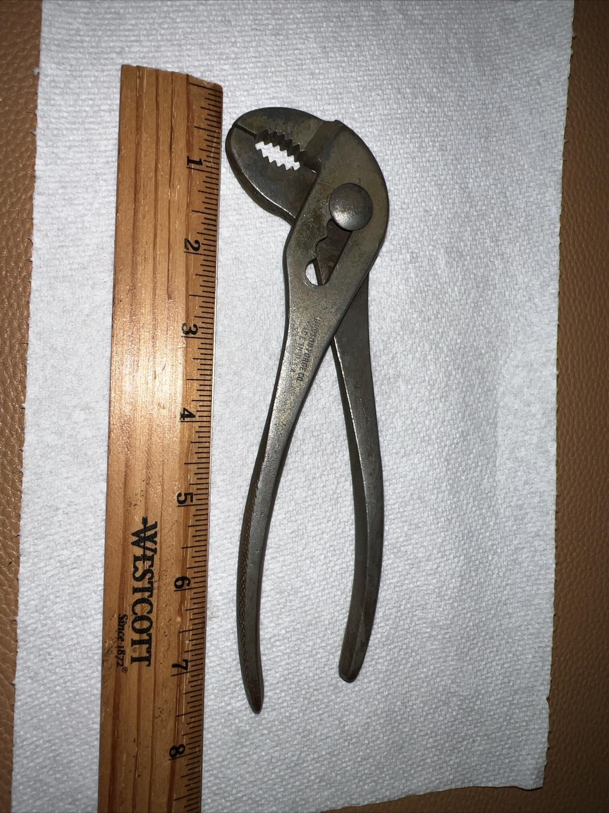 Vintage Hudson Forge Co. 7-1/2” Parrot Jaw Slip Joint Pliers Made in USA