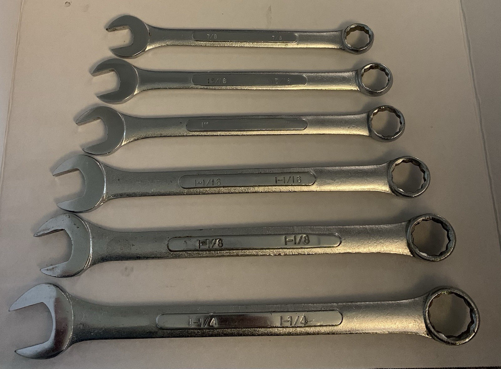 Drop Forged Steel Wrench Lot of 6 Nice Condition 1-1/4,1-1/8,1-1/16,1”,15/16,7/8