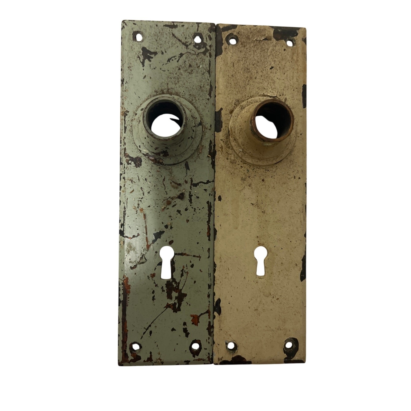 PAIR Antique/Vintage Entry Door Plate, Backplates, Escutcheon, Knob, Back Plates