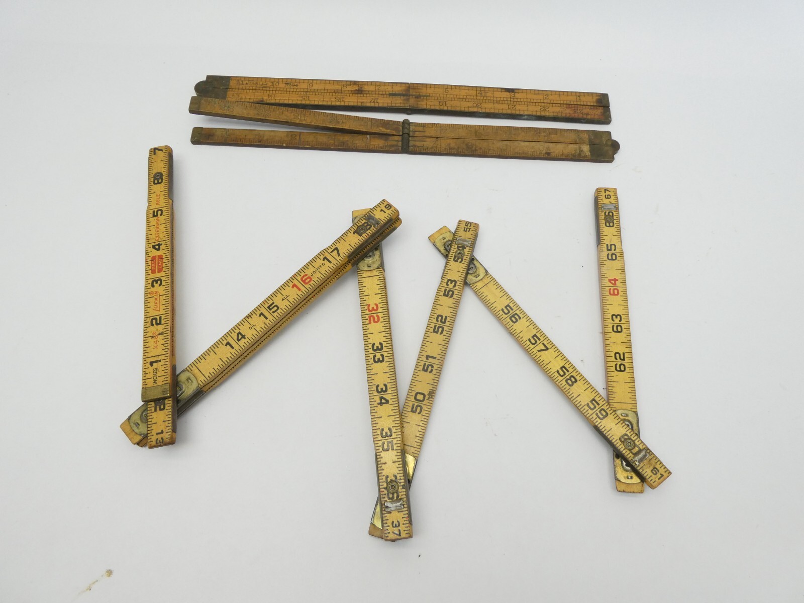 Mixed Lot of Folding Rules Rulers Lufkin X46 72” Stanley 10 No. 84 Unbranded