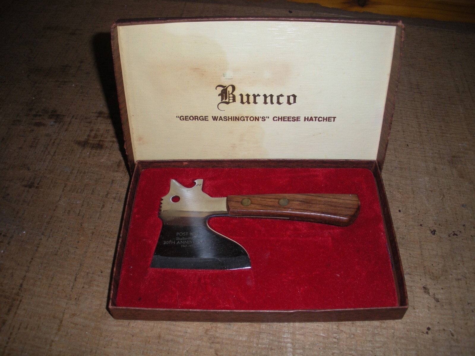 Vintage BURNCO George Washington CHEESE HATCHET