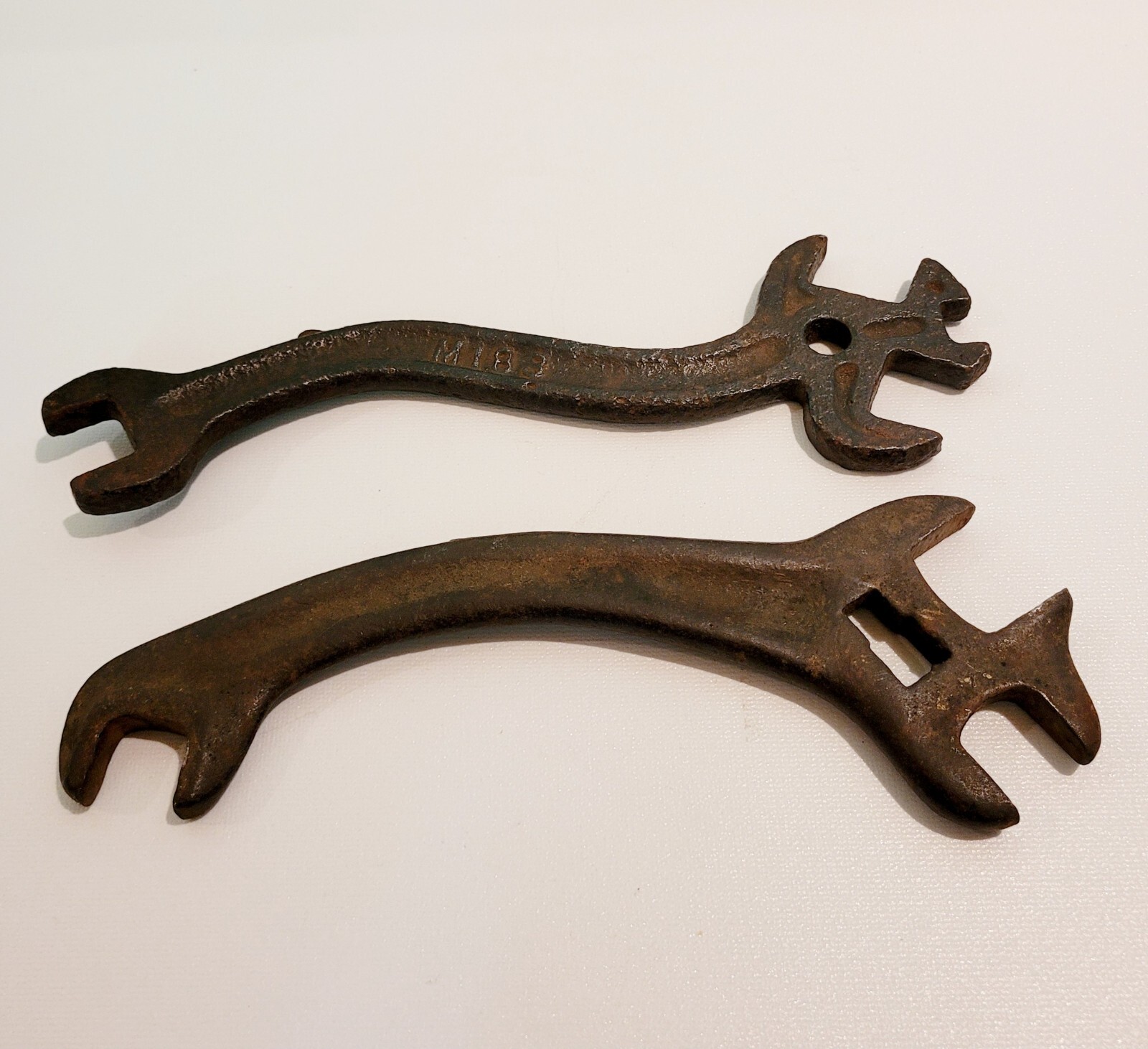 2 ANTIQUE IMPLEMENT WRENCHES: HAMILTON OLIVER F239 AND LITCHFIELD MFG M183