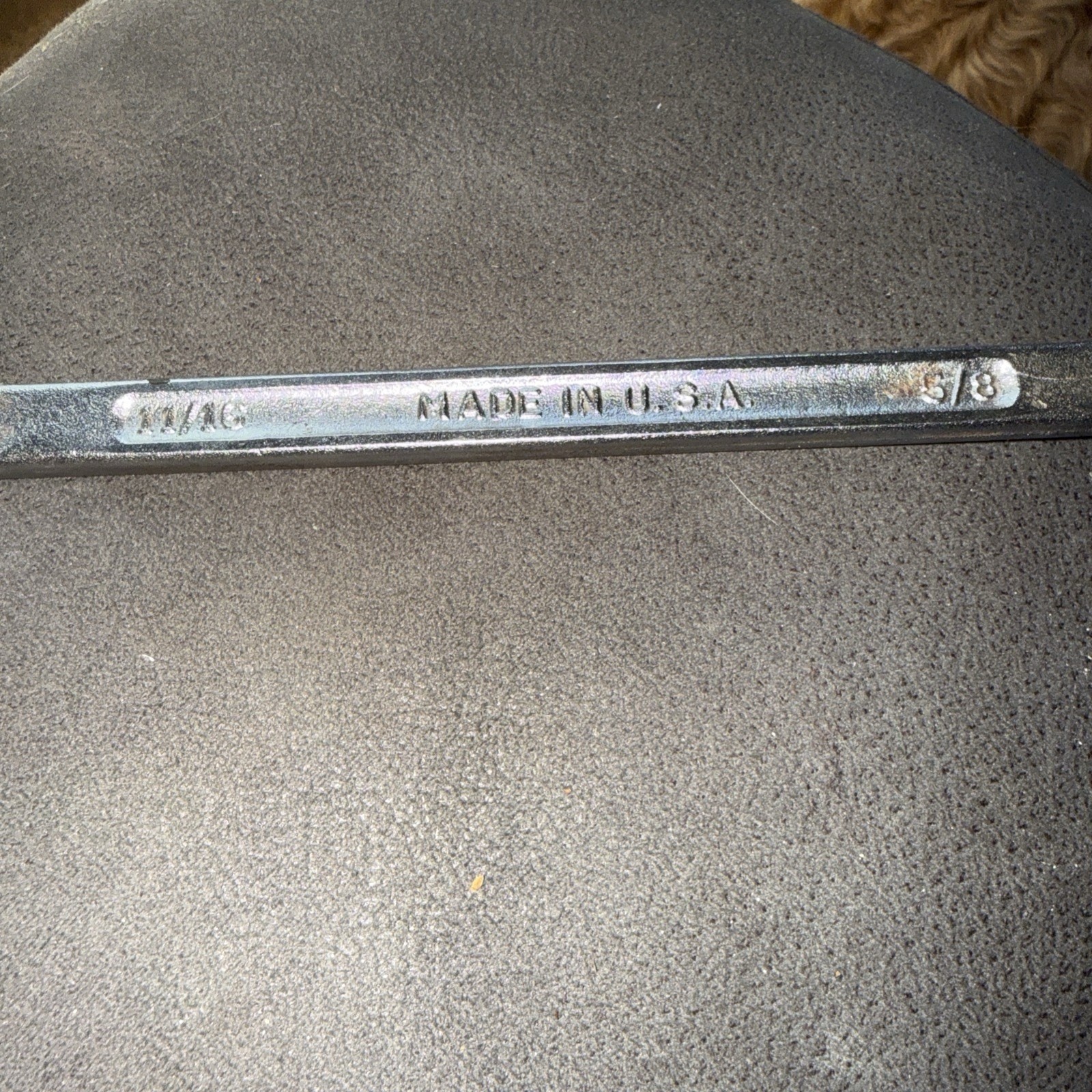 Vintage Forged In USA Off Set 11/16” X 5/8” Box end Wrench Made In U.S.A