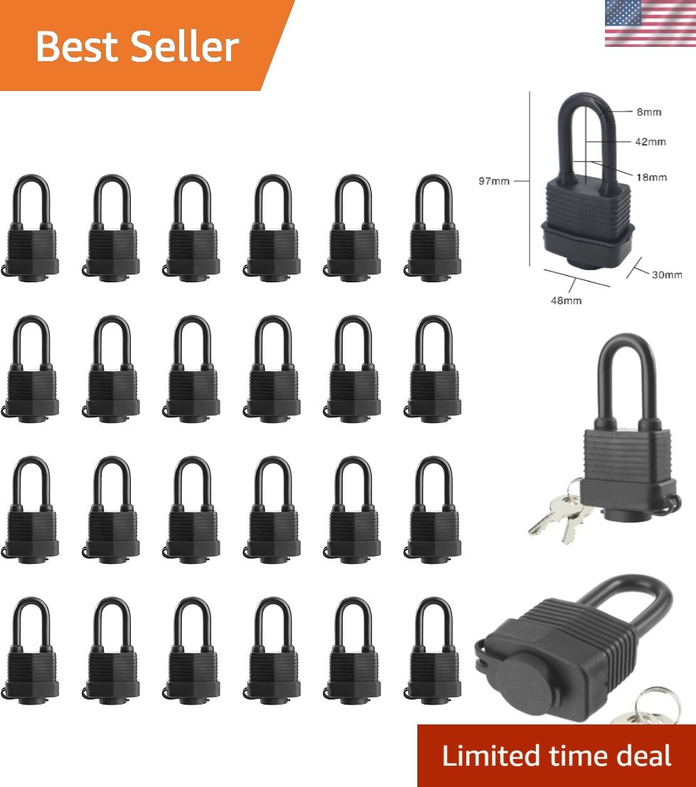 Waterproof Padlocks Keyed Alike for Outdoor use, Covered Heavy Duty Laminated…