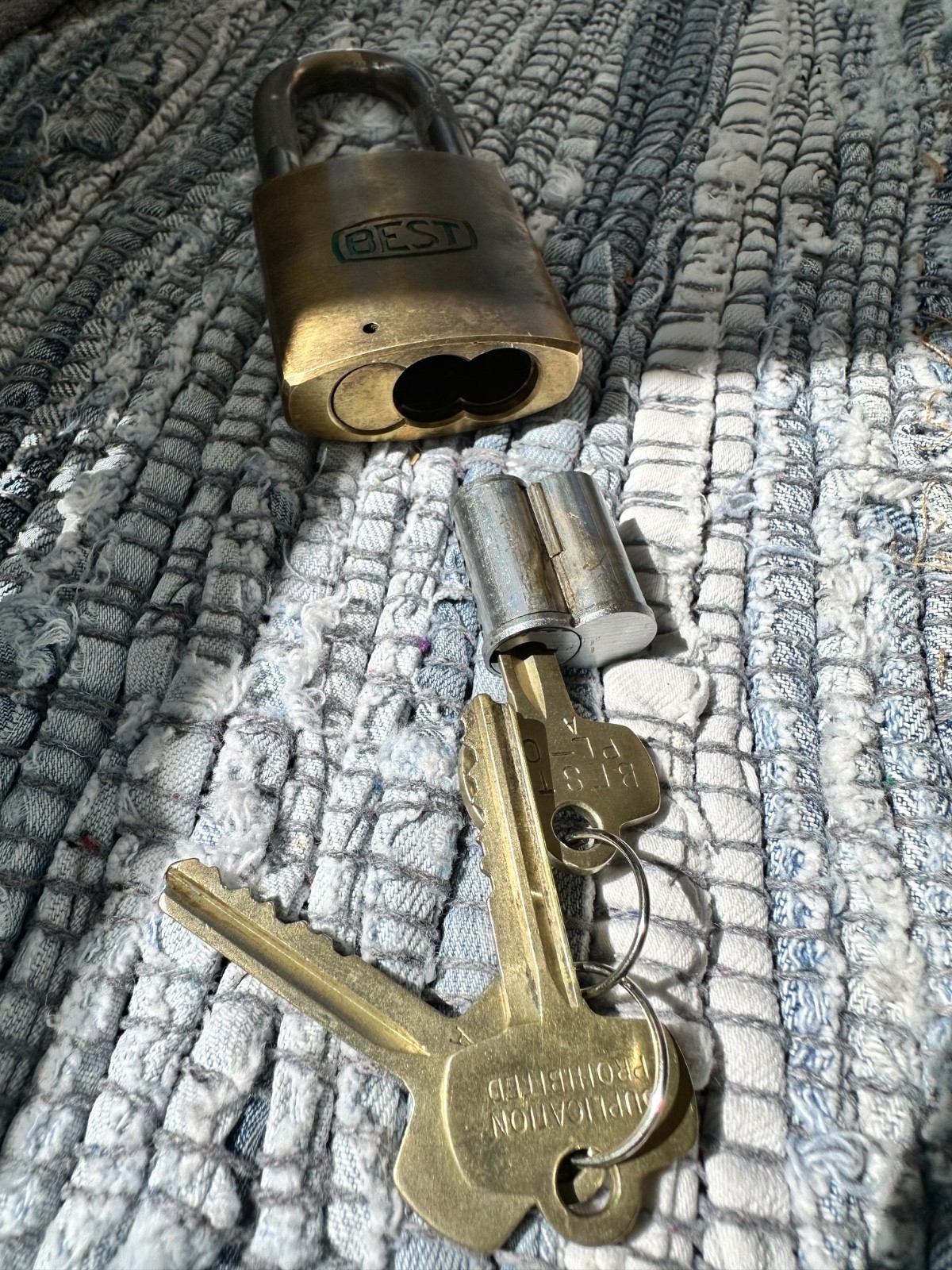 Lot of Two BEST Brass Padlocks w/Steel Hasps & Control Key w/ 2 Keys -Each Lock