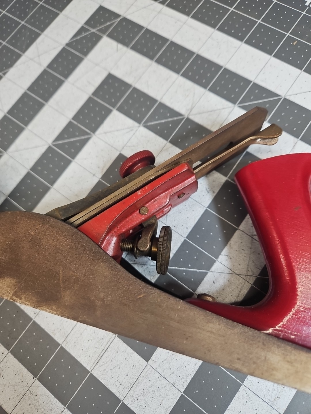 Vtg FULTON 13.5″ Smooth Bottom Jack Plane West Germany Carpentery Red GUC