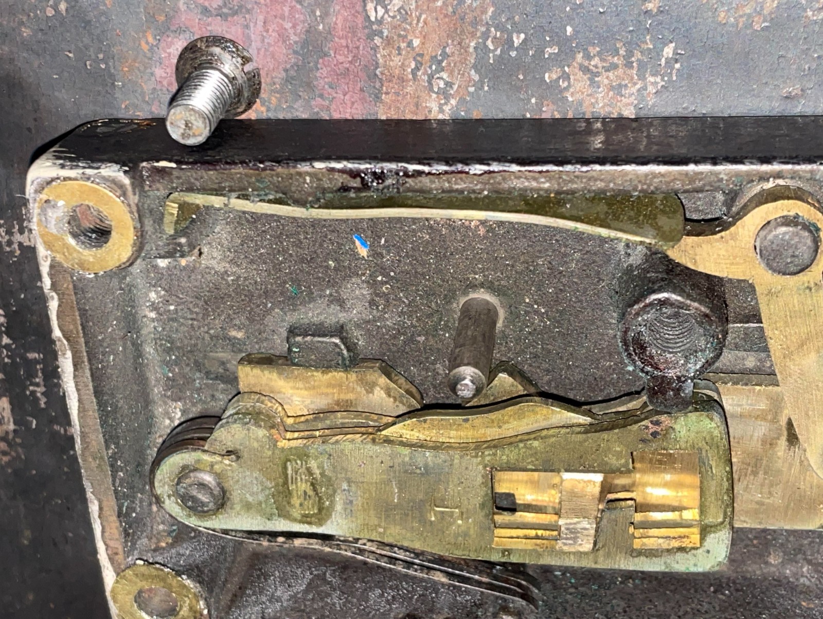 1850s-60s Herring Safe subtreasury lock box orig key 2 position bolt WALL Safe