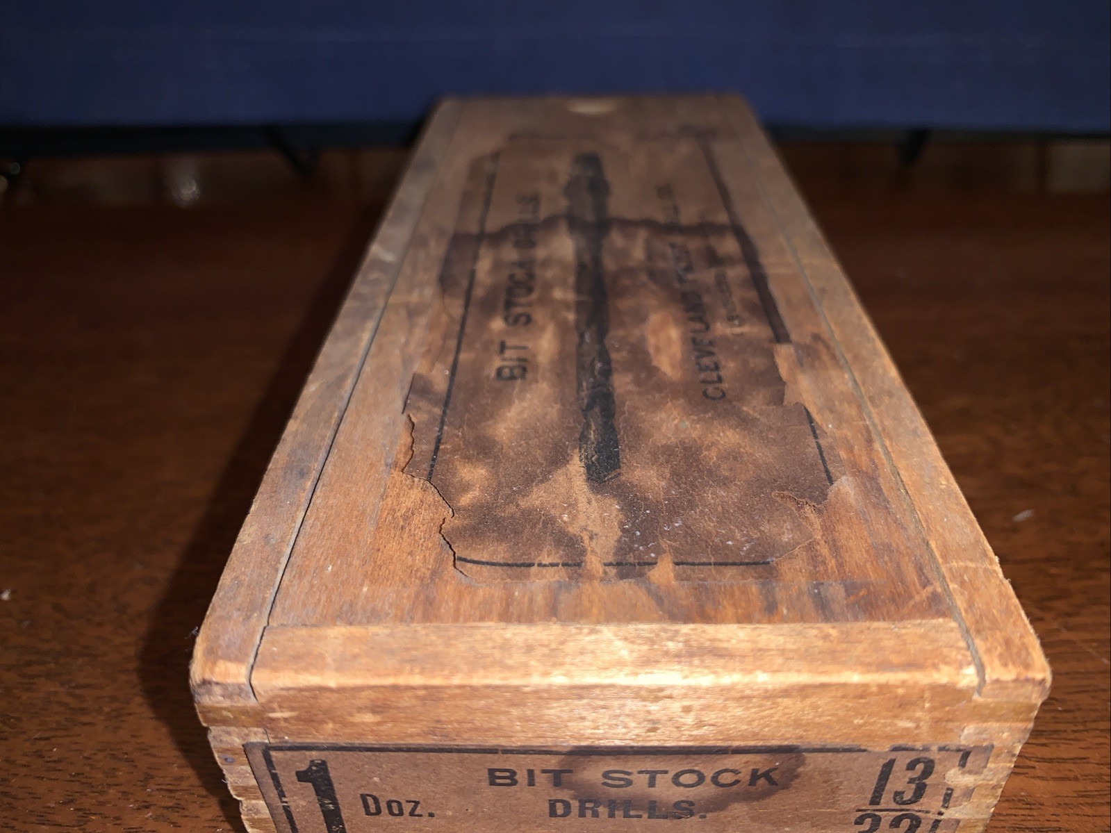 Vintage Cleveland Twist & Drill Co Cleveland OH Wooden Storage Box – Paper Label