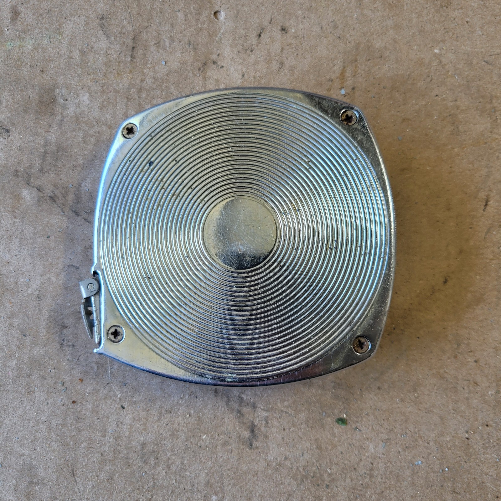 Vintage Evans 100 Foot White Steel Tape Measure No. 510 Manual Retract. USA