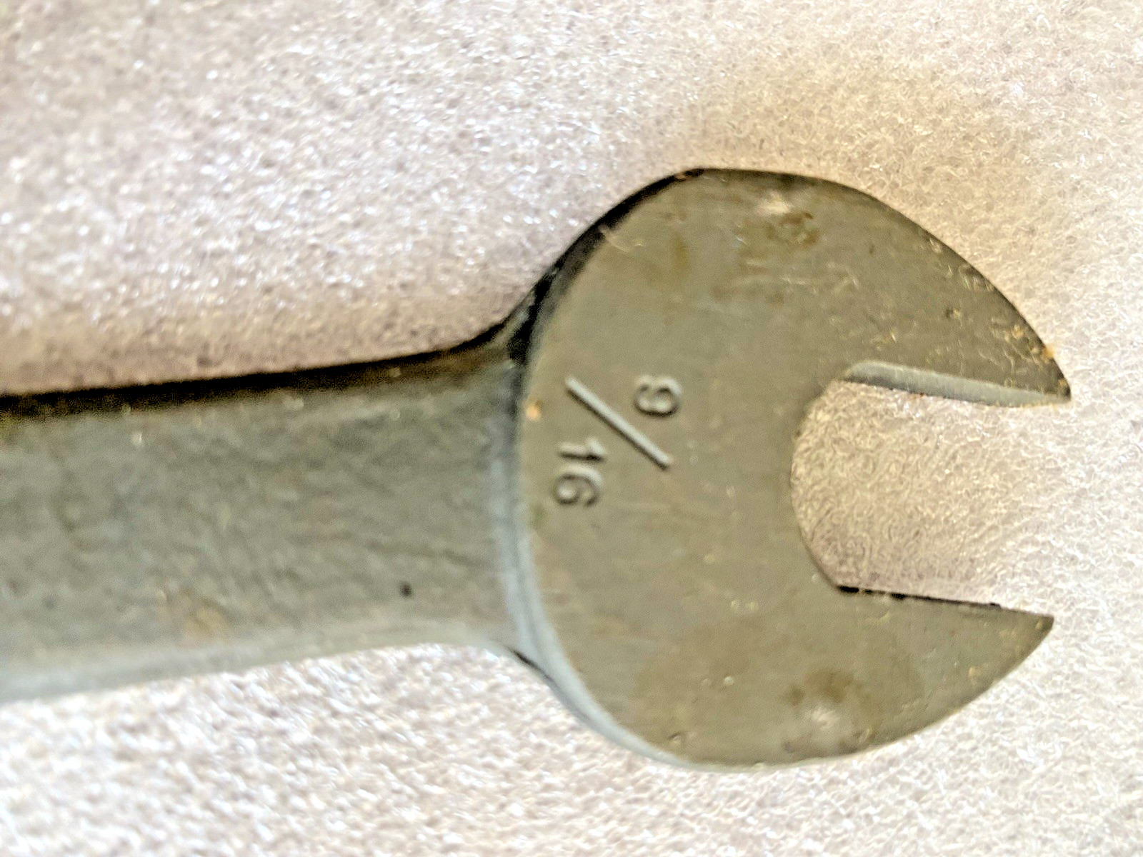 NOS Vintage Duro Indestro No. 01728 9/16 x 3/4 Open End Wrench Forged in USA