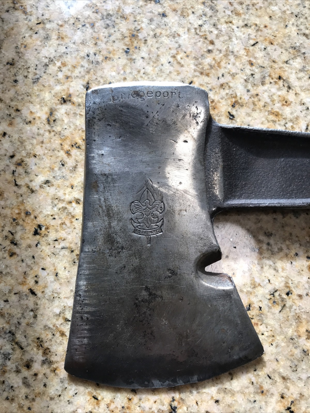 VINTAGE OLD BRIDGEPORT BOY SCOUT HATCHET AXE 1933-1948