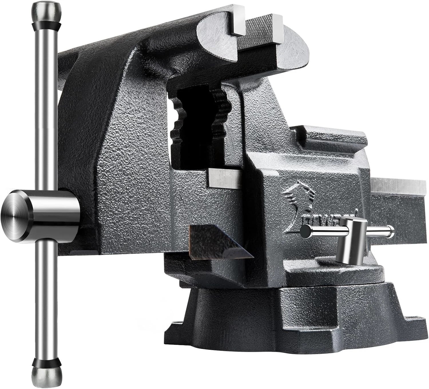 CR80A 8-Inch Heavy Duty Bench Vise with 190° Swivel Base & 12000 lbs Strength