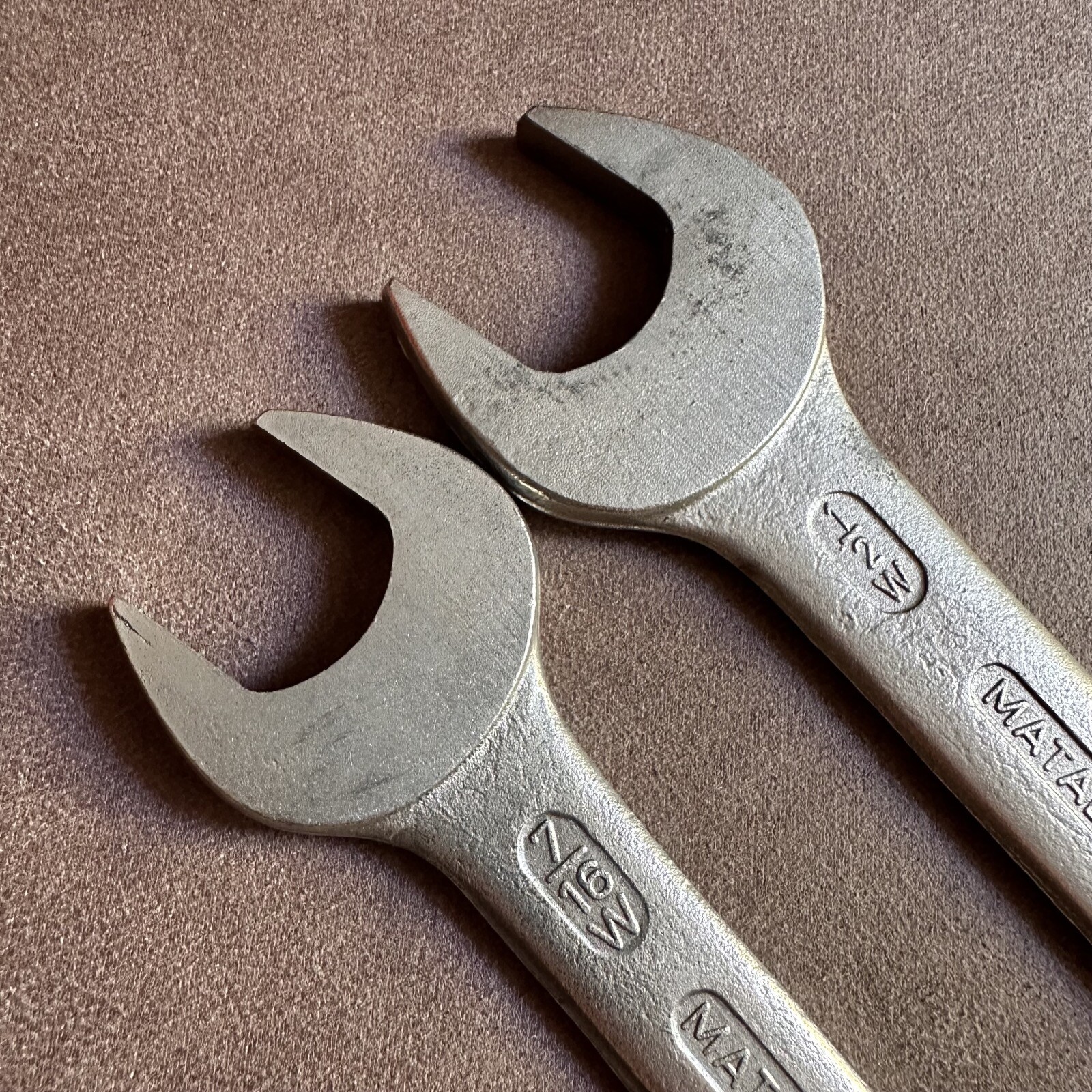 2x VINTAGE MATADOR-AUTO 7/16″ x 3/8″ x 1/2″ WHITWORTH SPANNERS MADE IN GERMANY