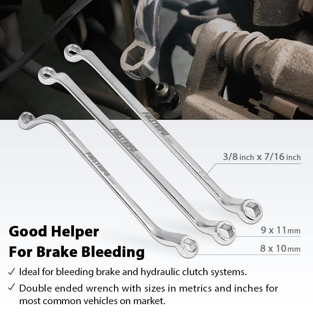 FIRSTINFO F3539 Offset Automotive Brake Bleeder Wrench 6 Sizes In 1 Set Tool …