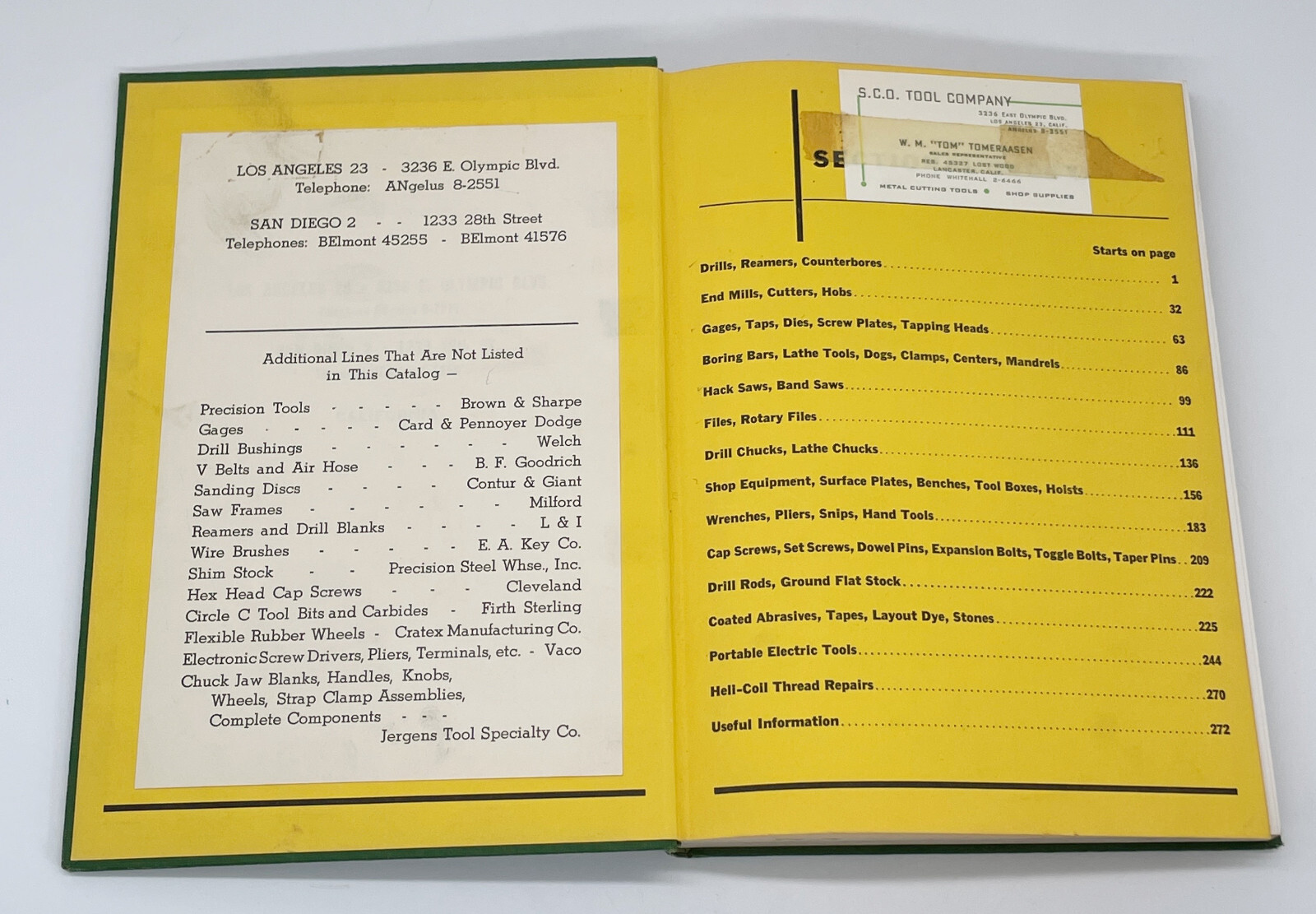 1955 S.C.O. Catalog Metal Cutting Tools Shop Supplies Hardcover