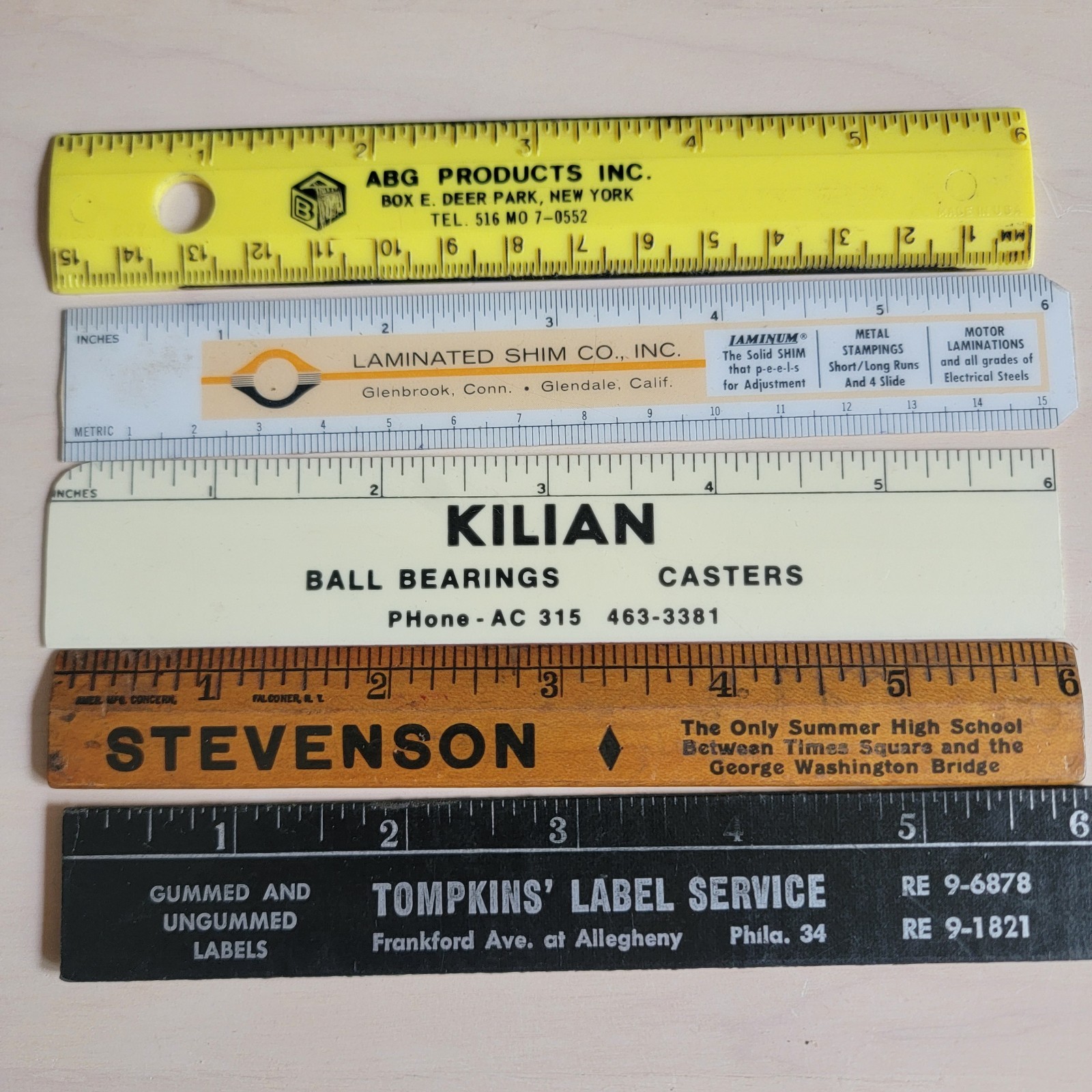 LOT OF 10 Vintage Wood And Plastic 6″ Advertising Rulers