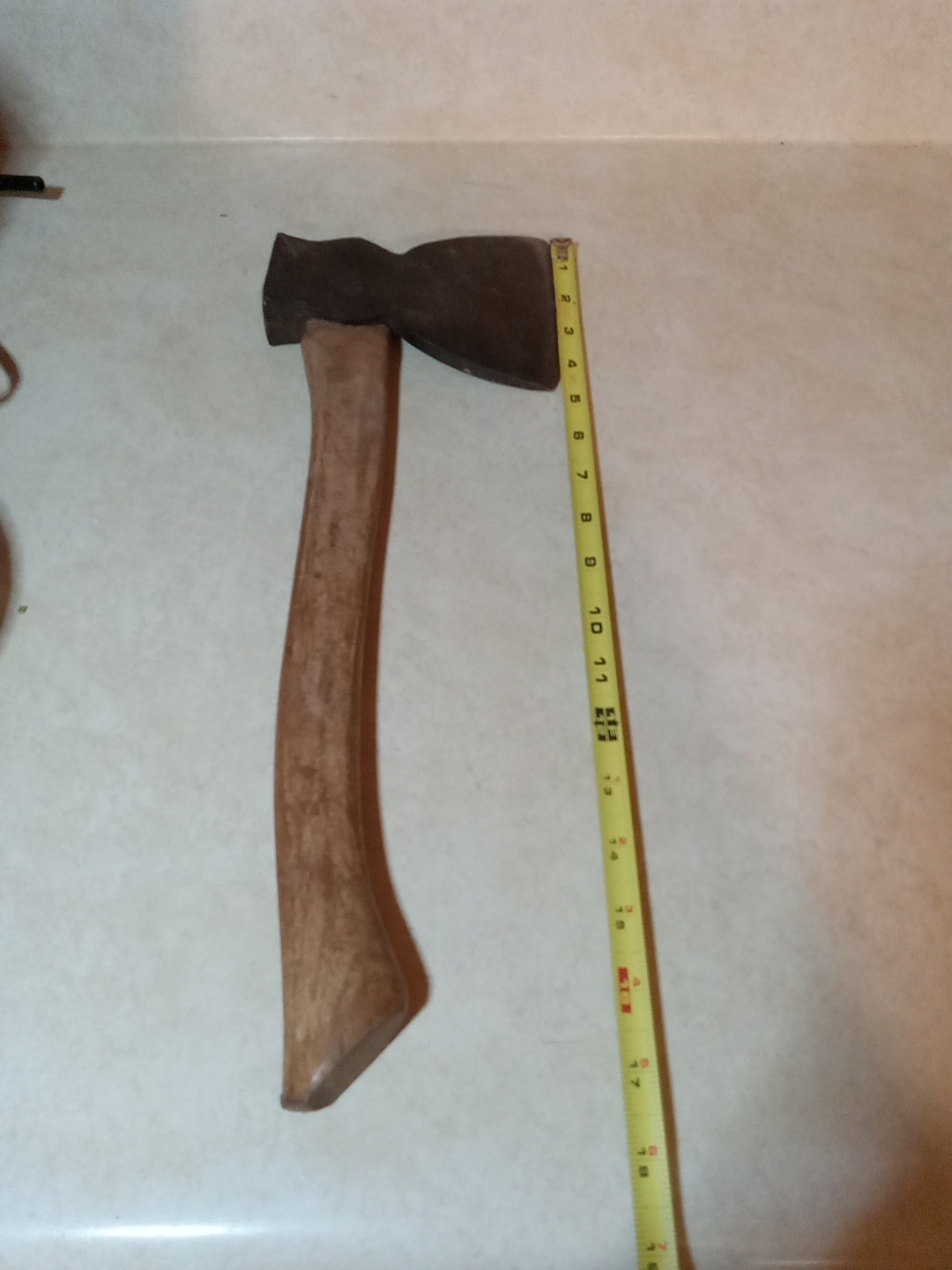 ANTIQUE Hewing Tool AXE 17″ Total Length With Wood Handle + 6.25″ Head