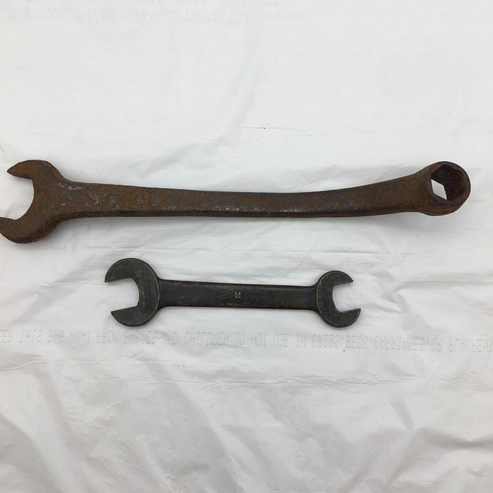 Ford Auto Wrenches (1) 6-Point Combination & (1) Double Open End Vintage U.S.A.