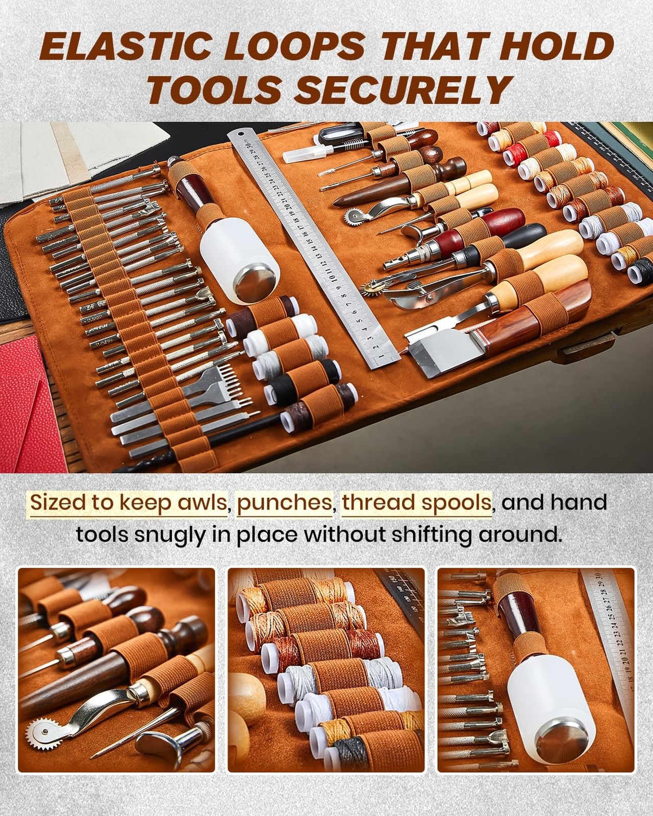 SAKERNEO Leather Working Tools kit Max Version with Custom Handbag Cutting Ma…