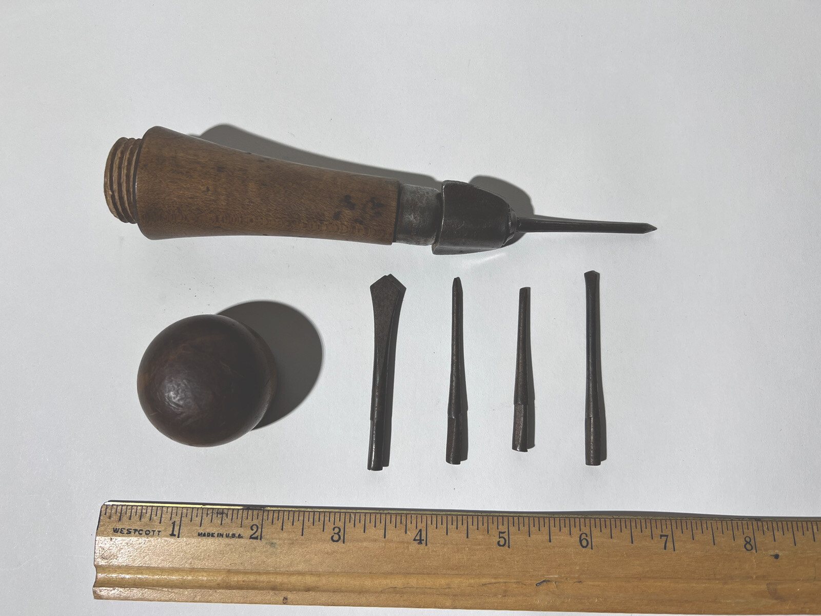 Vintage Buell Bros Co. Multi-Tool Handle With 5 Bits, Clinton, Conn.